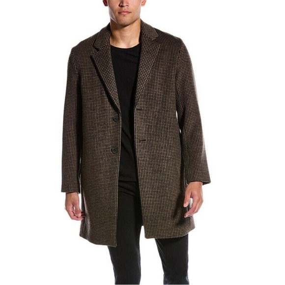 Vince 2022 Cashmere Wool Houndstooth Classic Overcoat